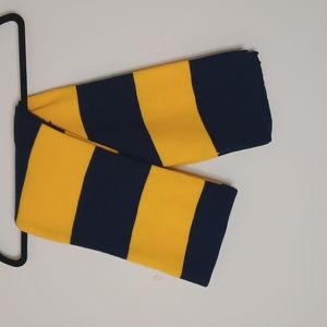 Classic U of Michigan inspired Navy blue & Gold Rugby Scarf